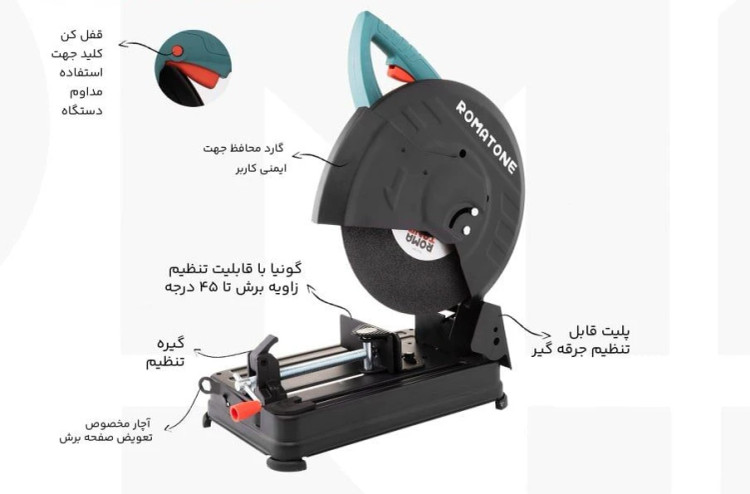 پروفیلبر 2400 وات روماتون مدل 1440 با گارانتی 20 ماهه